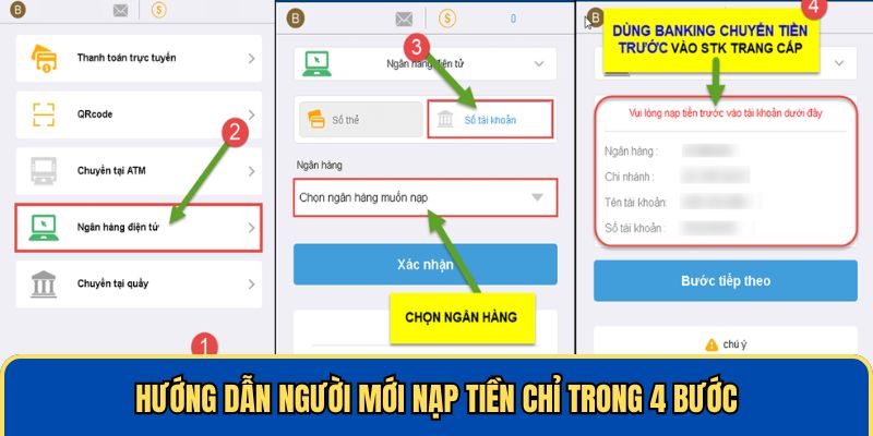 Hướng dẫn người mới nạp tiền dễ dàng